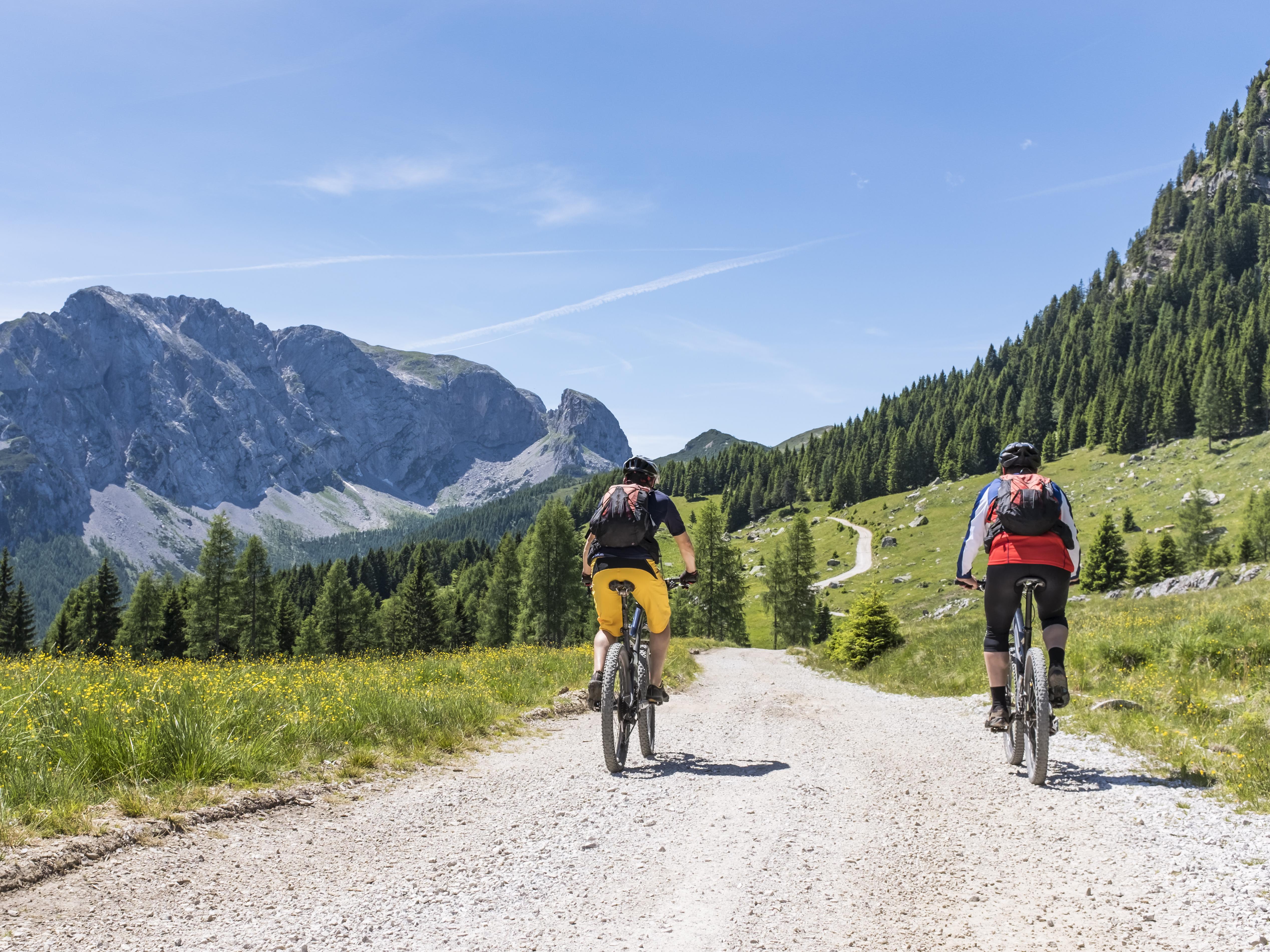 Mountain biking at Nassfeld region, Austria